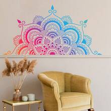 Eid Mubarak Colorful Mandala Flower Wall Sticker, Suitable For Living Room, Dining Room, Kitchen, Bedroom - Multicolor - View 1