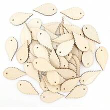 50 Packs Wooden Leaves Crafts, 2.0x1.0 Inches Leaf Flat Shaped Blank Unfinished Wood Natural Antique Cutout Small Pieces Pendants Projects Crafting Fall Home Decoration Tags - ban đầu - Xem 4
