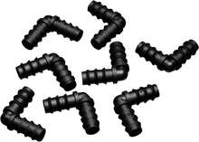 8 Pieces 1/2 Inch Drip Irrigation Fittings Parts Soaker Hose Repair Kit Inline Barb Drip Irrigation Hose Connectors Plastic Tubing End Stop Garden Lawn Sprinkler Systems(Joiner) - 彎頭 - 查看 2