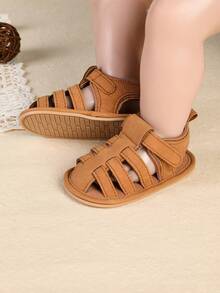 Infant Shoes Summer 0-3-6 7-12 Months Soft Bottom Toddler Sandals, Breathable Infant Walking Shoes For Boys & Girls - Brown - View 4