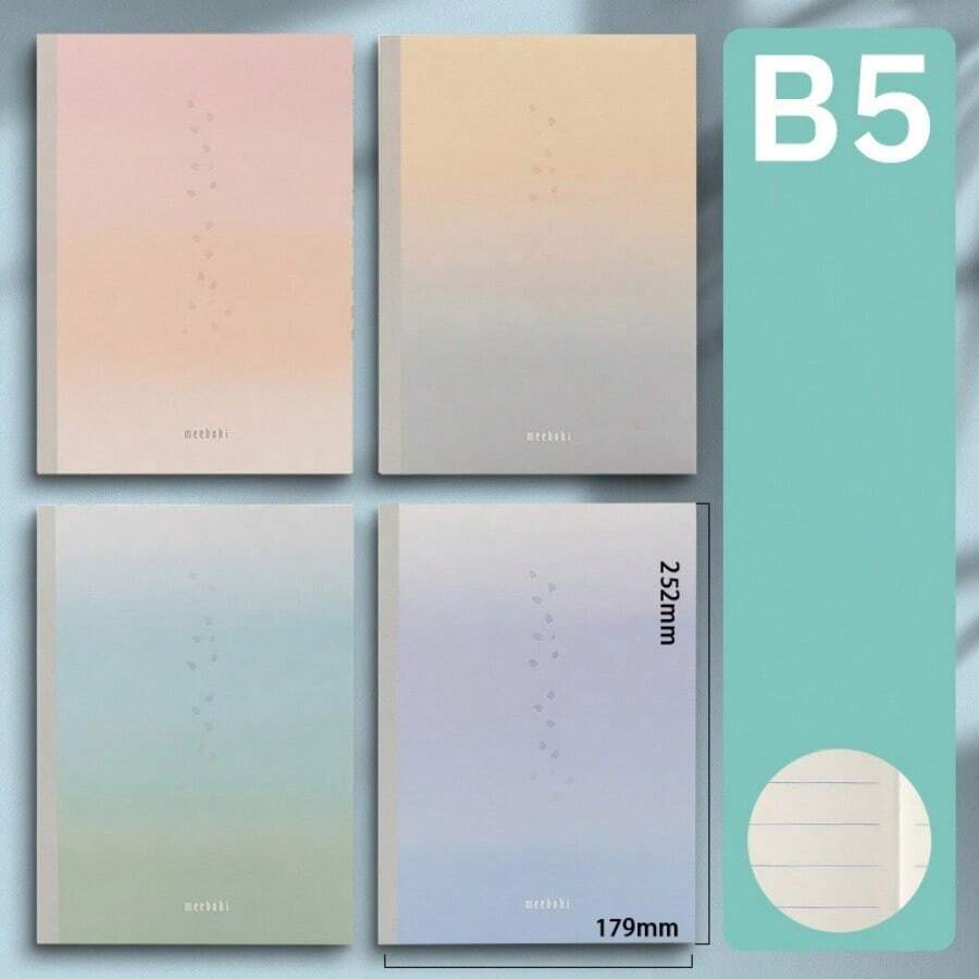 1/2 piezas Cuaderno inalámbrico, Serie de papel en caída de la nube B5 Meeboki Notebook, papel grueso, 20 estilos enviados al azar - Multicolor - Ver 1