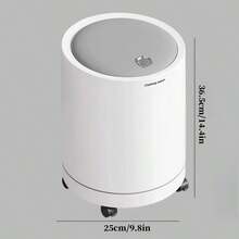 1pc Rolling Trash Can, Bathroom Slim Trash Can With Suction Cup, Foot Pedal Garbage Bin, Large Capacity Covered Paper Towel Holder For Living Room, Easy To Clean And Roll - Multicolor - View 14