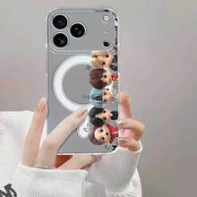 K-Pop Cute Star Design Transparent Acrylic Magnetic Phone Case Compatible With IPhone 11/11Pro/11ProMax/12/12Pro/12ProMax/13/14/13Pro/13ProMax/14Pro/14ProMax/14Plus/15Plus/15/15Pro/15ProMax/16/16Pro/16ProMax/16Plus/16E/17/17Pro/17Plus/17ProMax/17air Crystal Clear Compatible Protective Case, Scratch-Resistant Protective Case, High-Quality Acrylic, Technology Enthusiasts - White - View 7