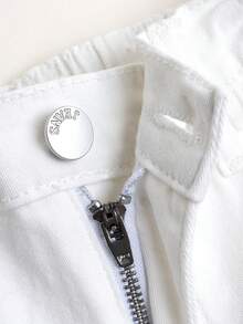 Young Boy Wide Leg Adjustable Elastic Waist Loose Fit Denim Jeans