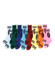 4 Pcs Colorful Striped Knee High Socks, Fashionable, Innovative, Skin-Friendly, Soft & Tight-Fitting, Suitable For Women - Multicolor - View 8
