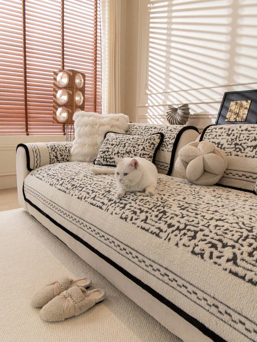 1 Vỏ đệm ghế sofa nhung mềm đơn giản và thời trang, Bảo vệ ghế sofa phong cách Châu Âu sang trọng thanh lịch, Chống trượt, Chống bụi, Chống trầy xước, Thích hợp cho phòng khách, phòng ngủ, văn phòng, câu lạc bộ, tiệc tùng, ghế sofa 1-4 chỗ, ghế sofa hình chữ L, mùa thu/đông