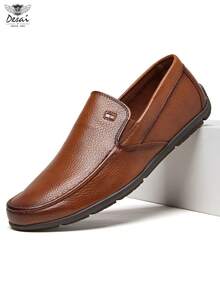 Desai New Men's Fashion Versatile Loafers, Casual Slip-On Soft Bottom Moccasins, Business Casual Versatile Shoes - Light Brown - View 7