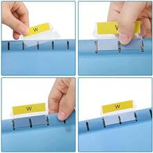 Merrynine - Carpetas colgantes de tamaño carta, 15 unidades, organizador de carpetas de archivadores de polipropileno con pestañas e inserciones de corte 1/5, organizadores de archivos para oficina(Murky Black) - Multicolor - Ver 6