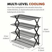 3-Tier/4-Tier Baking Cooling Rack, Baking Drying Rack, Storage Rack, Portable Storage Rack. Its Space-Saving Folding Design Makes It Suitable For Cooling Cookies And Cakes, As Well As For Kitchen Baking, Outdoor Grilling, Picnics, Camping, And More. It Is An Excellent Gift Choice For Outdoor Enthusiasts And Baking Lovers.