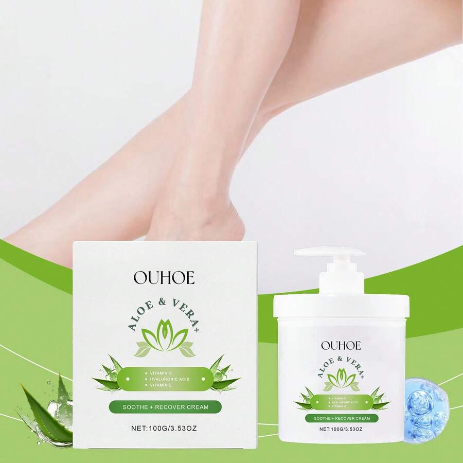 Aloe Vera Firming Moisturizing Cream, Gently Nourishes Facial Skin, Restores Radiance, Hydrates And Moisturizes - White - View 1