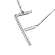 MOMOL Sideways Initial Necklace 18K Gold Plated Stainless Steel Large Big Letters Pendant Necklace Script Name Monogram Necklaces For Women,F - f - 查看 1