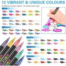 Juego de 56 Colores de Rotuladores íLicos, Punta Extra Fina De 0,7 Mm, Rotuladores para Pintar Rocas, Madera, Metal, Lienzo, CeráMica, Piedras, Manualidades para Adultos Y NiñOs(72 colors) - Multicolor - Ver 4