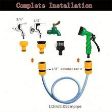 1pc 7 Function Car Wash Water Gun, Multi-Purpose Garden Water Gun For Garden, Farm Irrigation And Car Washing - Green - View 5