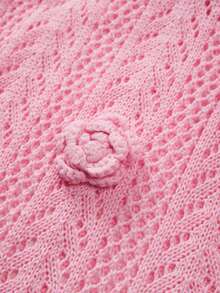 FOR BEAUTY Ladies' Spring And Summer New Knitted Two Pieces Set, Casual, Elegant, Spicy, Avant-Garde And Sexy, Halter Top&Mid Length Skirt Set, Inlaid With Flower Hollow Design