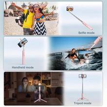 Trpode para selfie con luz u2013 Soporte extensible para telfono 3 en 1, control remoto inalmbrico desmontable, compatible con 15/14/14 Pro/13/13 Pro/12/11 Pro,/ rosa - Rosado - Ver 5