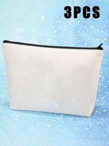 25件/套 10件-1件 DIY空白布袋、旅行洗漱包、画袋、帆布化妆包、绘画包、儿童包、工作、学校、旅行铅笔盒、实用 - 米色 - 查看 14