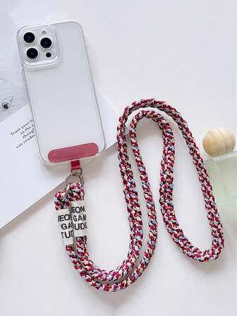 1pc Handmade 3-Strand Woven Outdoor Portable Sturdy Climbing Rope Shoulder Strap For Phone, Anti-Lost Phone Lanyard