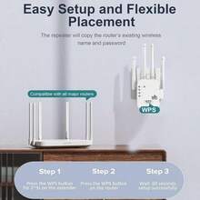 Routers WIFI, Repetidor de Wifi Extensor de Cobertura Inalámbrico Universal, AC1200,2.4G/5G,1200Mbps, Extensor de Rango de Repetidor WiFi, Enchufe de Pared, Plug and Play, Modo AP Compatible (Blanco) - blanco - Ver 7