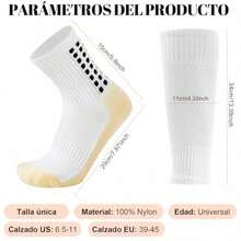 Calcetines para Hombre - 6 Calcetines de Fútbol y 6 Becerro Mangas Combinación - Calcetas Deportivas Antideslizantes y Transpirables para Basquetbol Beisbol Running Gym - como en la foto - Ver 6