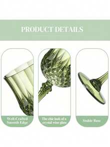 1/3/6/12 Piezas Copas de vino de uva vintage de 7 onzas, copas de champán retro irrompibles y reutilizables (verde oscuro), adecuadas para eventos de Ramadán, bodas, fiestas, cumpleaños, reuniones al aire libre, barbacoas, también excelentes como regalos para seres queridos - Multicolor - Ver 1
