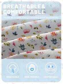 1 Stück minimalistischer, moderner Blumen- und Blattdruck Spannbettlaken, bedruckter Bettbezug für Schlafzimmer, Bettwäsche (Kissenbezug nicht enthalten) - Verschiedenfarbig - Übersicht 6