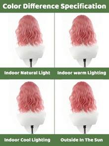 10, 12, And 14-Inch Pink Wavy Wigs With Bangs Perfect For Halloween Costumes Made Of Heat-Resistant Fiber Suitable For Women. - Multicolor - View 11