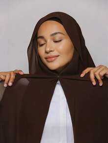 1pc 3-In-1 Instant Chiffon Hijab With Built-In Magnets And Undercap/All-In-One Instant Hijab - No Pins, Slip-Free Fit, Easy Wear In Seconds. Suitable For Daily Abaya Matching, Outdoor Activities, Prayers And Worship - Magnetic Instant Hijab - View 18