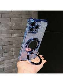 新款手机防摔四角保护壳+闪亮粉色纸质仿珍珠挂绳+闪亮粉色圆形化妆镜+磁吸支架一体式手机壳，兼容 17/6/7/8/X/XS/XR/11/12/13/14/15/16，兼容Galaxy S22/23/24，A04/05/06/A14/A15/A16/A24/A25/A34，兼容Redmi Note 7/8/9/10/11/12/13，兼容Redmi 9/10/12/13C，兼容OPPO，兼容MOTO，兼容荣耀X，HW，兼容Realme C53 C55 - 藍色 - 查看 5