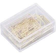 100 Clips de Papel Dorados Exquisitos, Clip de Metal Portátil con Caja de lmacenamiento, Clip de Papel a Prueba de Herrumbre para el Hogar, la Oficina Y la Escuela()(A) - Multicolor - Ver 6