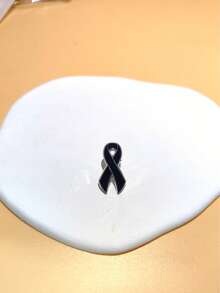 YWGEZHI 1枚黑色丝带胸针，国际乳腺癌防治宣传标志 - 黑色 - 查看 1