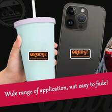 Adesivo de Amplificador de Guitarra Britânico Laranja, Decoração de Instrumento, Acessório de Equipamento Musical, Estilo Retrô, Design Vintage, Vinil de Alta Qualidade, Decalque Durável, Decalque de Instrumento, Mercadoria de Banda, Presente para Músicos