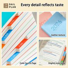 400 Pages 2026 English PU Leather Planner - Adult English Planning Book, Beautiful Notebook, Monthly Goals & Daily Task Checklist, Dated Notebook Portable Faux Leather Diary, Suitable For Students, Professionals, Office, School Time Management & Project Planning, Gift For Teachers - All-english Leather-bound Planner - View 5