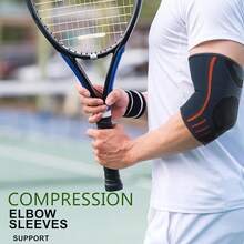 1pc Compression Elbow Sleeve, For Tennis & Golfer's Elbow Joint Support And Protection, Suitable For Sports, Fitness, Weightlifting Gym Gym Accessories - Orange - View 4
