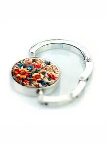 可折叠桌面钱包挂钩，便携式折叠装饰旅行配件 - 独特礼物，花卉设计，桌面钱包挂钩，旅行钱包挂钩，可爱便携式旅行钱包挂钩，钱包挂钩，钱包造型金属可折叠钱包挂架，桌面收纳架，优雅配件，时尚挂钩，耐用挂钩，小巧设计，包包挂钩，旅行者，礼物 - 彩色 - 查看 4