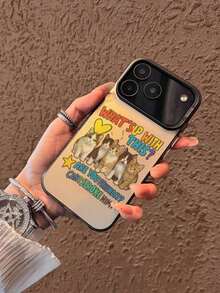 1pc Funda de Teléfono de TPU de Cobertura Completa a Prueba de Golpes con Borde Suave y Gatitos Lindos, Texto Colorido '¿Qué pasa con esto?' ¿Eres amigable? ¿Puedo acariciarlo? ', Elementos de Corazón y Estrella para Amantes de Gatos Navidad Compatible con iPhone 17/16/15/14/13/12/11/Plus/Pro/Promax/Air, Galaxy S25/S24/S23/S22/S21/FE/Plus/Ultra, Interesante Rompecabezas Impermeable a Prueba de Golpes Resistente a Rasguños, Funda de Teléfono Estilo Navidad, Regalo de Navidad Perfecto - Negro - Ver 4