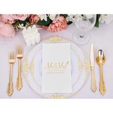 200PCS Gold Napkins - 3-Ply Mr And Mrs Napkin - Disposable Dinner Paper Napkins For Table Decorations, Ideal For Weddings, Showers, Engagement Parties,Gold-2 - 金牌-2 - 查看 10