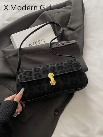 时尚纯色金属装饰单肩包，简约别致的女士腋下手提包，适合购物、装钱包，适合年轻女士、大学生、职场新人、上班族。是办公室、大学、工作、商务、辛勤工作、户外活动、旅行和短途旅行的理想之选。