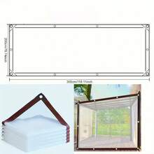 1pc Reinforced Plastic Film With Eyelets On Edges, Suitable For Outdoor Windproof And Waterproof Use - Multicolor - View 7