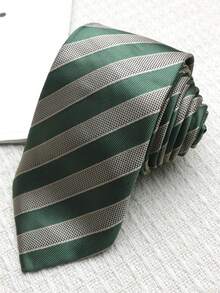 1pc Striped Handmade Necktie, Suitable For Casual, Street, Daily, Party Looks - Multicolor - View 9