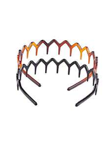 2pcs  Elegant    Hair Accerssories  Winter  Headbands  Hair Accessory Christmas   Beauty Accessories  Hair Tools  Hair Accessorie  Plastic Hair Hoop   With Big Wavy Shape - 亮橙色 - 查看 7