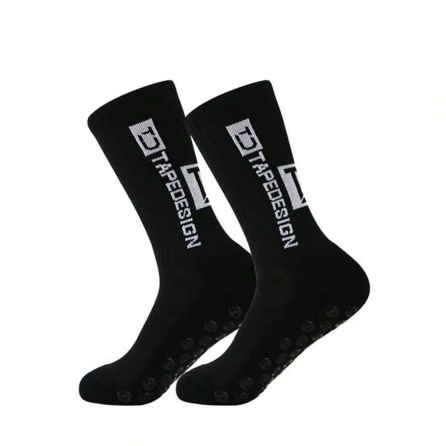 Professional Competition Soccer Socks Silicone Socks With Non-Slip Suction Cups - 黑色 - 查看 1