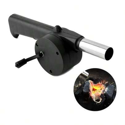 便携式烧烤鼓风机，手摇式烧烤风扇，小型手动鼓风机，适用于户外烧烤、露营炉灶配件