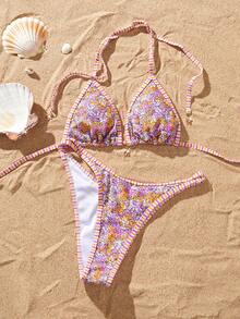 Sultry Sol Bộ bikini xếp nếp trắng nóng bỏng 2026 - Áo crop top dây mảnh + Quần cạp cao viền ren | Chất liệu vải co giãn mềm mại mang lại sự thoải mái và thoáng khí tối ưu | Đồ bơi đi biển mùa hè dành cho nữ Cơ bản cho mọi người - Nhiều màu - Xem 11
