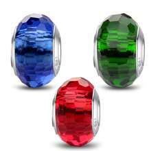 MICOO 925 Sterling Silver Charms For Bracelets,Fashion DIY Dangle Pendants Beads Simulated Birthstone Charms,Birthday Gifts For Women,3RedBlueandGreenCharms - 3個紅藍綠飾品 - 查看 1