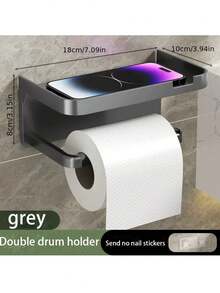 壁挂式浴室置物架/纸巾架，无需钻孔的梳妆台收纳架。适用于新年、斋月、情人节。 - 彩色 - 查看 11