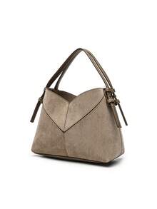 Women Two-Tone Design Mini Canvas Tote Bag, Fashion Shoulder Hand Bucket Bag