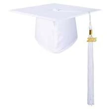 GraduationMall Matte Graduation Cap With 2025 Tassel For High Schoolsss & Bachelor,OneSize,White - White - 查看 1