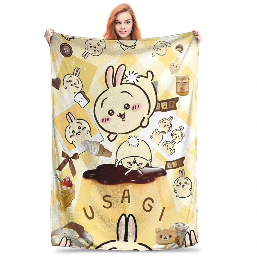Chiikawas Usagi Cute Accessories Blanket Ultra Soft Throw Blankets For Bed 50x60 Inches Multiple Sizes Bedding Throws.Jpg - 白色 - 查看 1