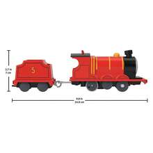Mattel 托马斯和朋友 TrackMaster 电动玩具火车带货车，锌合金材质，兼容其他火车，压铸金属，适合 3 岁及以上学龄前儿童角色扮演游戏 - 詹姆斯 - 查看 5