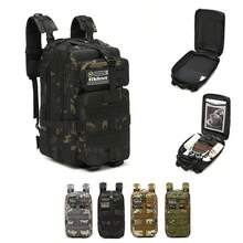 kikilove 迷你迷彩徒步背包，轻巧耐用，适合存放装备，配有舒适的肩带。它是登山、野外探险、户外开发和攀岩的理想之选。对于需要轻便实用背包来安全携带装备的冒险家、登山者和户外爱好者来说，这款背包堪称完美之选。 - 棕色迷你迷彩包 - 查看 1